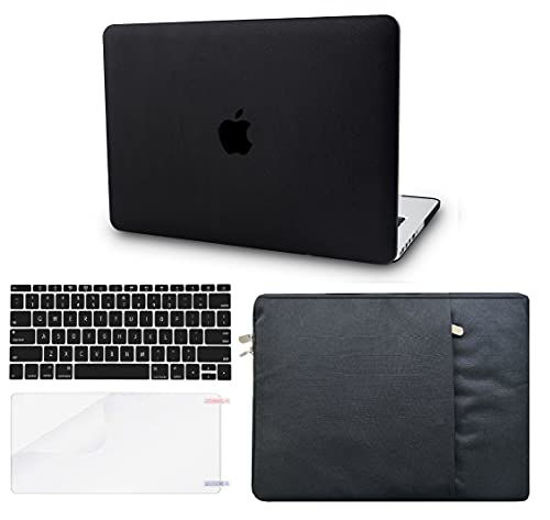 Picture of KECC Compatible with MacBook Pro 16 inch Case Cover 2021 Release M1 Pro/Max A2485 with Touch ID Italian Leather Hard Shell + Keyboard Cover + Sleeve + Screen Protector (Black Leather)