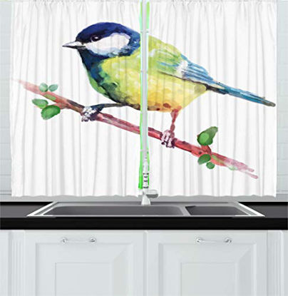 Ambesonne Cartoon Kitchen Curtains, Silhouette Dancing Nature, 55x39,  Multicolor