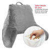 Picture of Nestl Reading Pillow, Petite Back Pillow, Backrest Pillows for Bed with Arms, Shredded Memory Foam Back Pillows for Sitting in Bed, Small Back Support Pillow for Kids & Teens, Charcoal Stone Gray