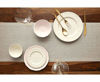 Picture of Solino Home Pinstripe Pure Linen Table Runner - 14 x 120 Inch, 100% European Flax, Natural Fabric - Natural & White