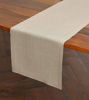 Picture of Solino Home Pinstripe Pure Linen Table Runner - 14 x 120 Inch, 100% European Flax, Natural Fabric - Natural & White