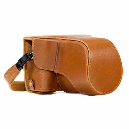 Picture of MegaGear MG983 Fujifilm X-T30, X-T20, X-T10 (16-50mm/ 18-55mm Lenses) Ever Ready Leather Camera Case and Strap, with Battery Access - Light Brown