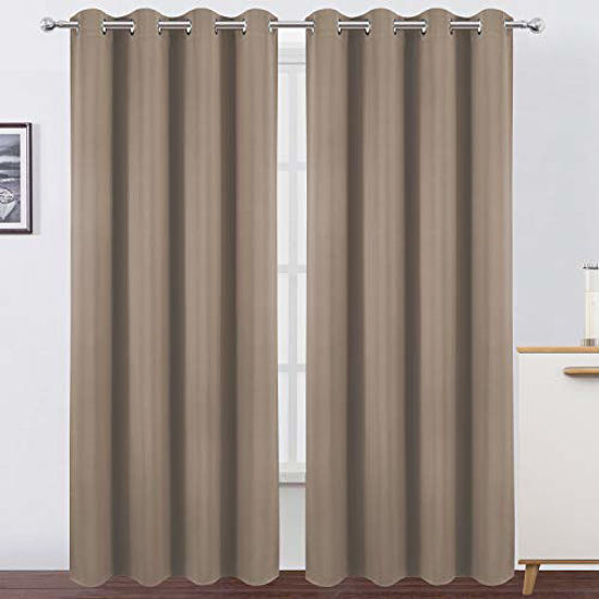 Picture of LEMOMO Cappuccino Thermal Blackout Curtains/52 x 95 Inch/Set of 2 Panels Room Darkening Curtains for Bedroom