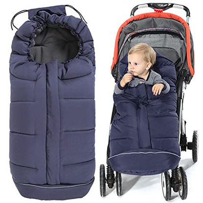 Picture of Orzbow Baby Stroller Footmuf-Warm Bunting Bag -Sleeping Bag (Navy, Large)