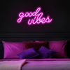 Picture of Olekki Neon Sign Pink Good Vibes Led Signs - Neon Lights for Bedroom, Neon Wall Signs, Game Room Decor, Party, Bar Neon Decor (16.1 x 8.3 inch)