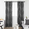 Picture of Deconovo Blackout Curtains, Thermal Insulated Room Darkening Curtains, Foil Print Wave Patterns Bedroom Curtains, 2 Panels, 42x72 Inch, Dark Grey