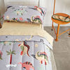 Picture of Uozzi Bedding 4 Piece Gray Dinosaurs Toddler Bedding Set with Colorful Dinos Boys Bed Comforter Sheet Set