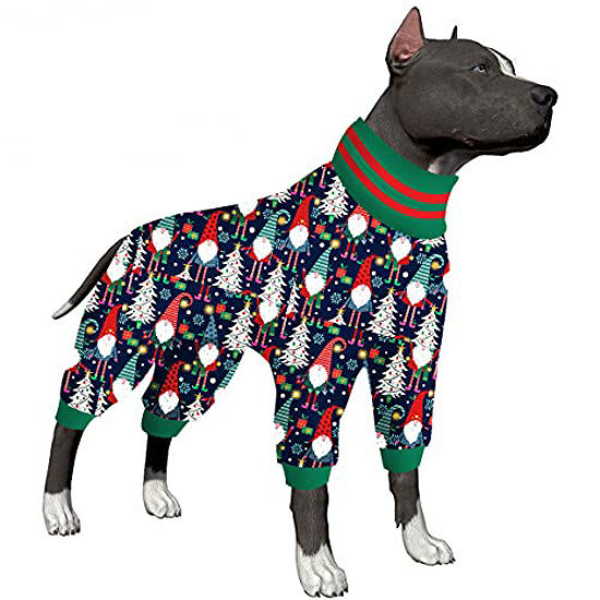 GetUSCart- LovinPet Christmas Pajamas for Dogs, Dog Christmas Outfit, Funny Dog  Costume Christmas Holiday, Soft Stretchy Fabric, A Gnome to FA La Navy  Prints Large Dog Pajamas Pitbull Clothes Christmas Party