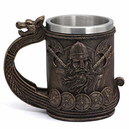 Picture of Viking Ship Draon Drakkar Tankard Mug Nordic Beer Cup Large Size Viking beer stein