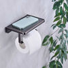 Picture of Toilet Paper Holder with Phone Shelf Bathroom Wall Mounted Tissue Roll Dispenser Storage, Oil Rubbed Bronze