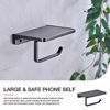 Picture of Toilet Paper Holder with Phone Shelf Bathroom Wall Mounted Tissue Roll Dispenser Storage, Oil Rubbed Bronze