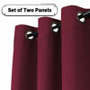 Picture of Blackout Curtains Panels for Bedroom - Window Treatment Thermal Insulated Solid Grommet Blackout Drapes for Living Room (Set of 2 Panels, 52 by 84 Inch, Burgundy)