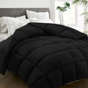 Picture of HYLEORY All Season Queen Size Bed Comforter - Cooling Goose Down Alternative Quilted Duvet Insert with Corner Tabs - Winter Warm - Machine Washable - Black