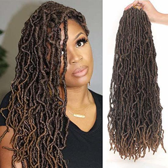GetUSCart- 24 Inch 6 Packs New Faux Locs Crochet Braids Curly Soft Locs  Braiding Hair 21 Strands Pre-Looped Synthetic Goddess Locs Braiding Hair  Extensions for Black Women (24Inch, T27#)