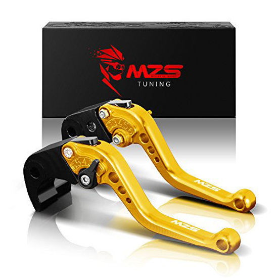 Picture of MZS Clutch Brake Levers Short Adjustment Round CNC Gold Compatible with GROM MSX125 Monkey 125 CBR250R CBR300R CB300F CB300FA CB300R CBR500R CB500F CB500X