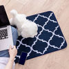 Picture of Carvapet 2 Pieces Microfiber Moroccan Trellis Non-Slip Soft Kitchen Mat Bath Rug Doormat Runner Carpet Set (20"x63"+20"x31", Navy)