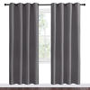 Picture of NICETOWN Blackout Curtains Panels for Bedroom - 3 Pass Microfiber Noise Reducing Thermal Insulated Solid Ring Top Blackout Window Drapes (2 Panels, 55 x 78 Inch, Gray)