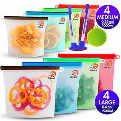 3pcs Silicone Ziplock Bags, Reusable And Food Storage Bags For Kitchen And  Fridge (includes Reusable Gallon Bags, Reusable Sandwich Bags, And Snack  Bags), Extra Thick And Leakproof Resuable Lunch Bags For Salad