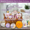 Picture of Spa Baskets For Women - Luxury Bath Set With Honey & Lavender - Spa Kit Includes Wash, Bubble Bath, Lotion, Bath Salts, Body Scrub, Body Spray, Shower Puff, Bathbombs, Soap and Towel