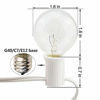 Picture of 50Ft Outdoor Patio String Lights G40 Connectable Globe Lights with 53 Clear Globe Bulbs(3 Spare), UL Listed Garden Lights for Indoor Outdoor Commercial Decor, 50 Hanging Sockets, 5W/E12 Base, White