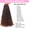 Picture of Unionbeauty 8 PCS 14 Inch Boho Box Braids Crochet Hair Curly Ends Pre-looped Messy Goddess Box Braids Hair Bob Bohemian Hippie Braids for Black Woman Ombre Brown Synthetic Braiding Hair Extension T30#