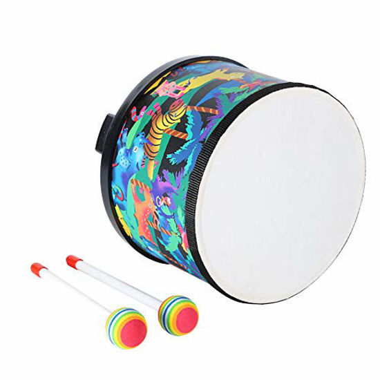 Picture of Floor Tom Drum for Kids 8 inch Percussion Instrument Music Drum with 2 Mallets for Baby Children Special Christmas Birthday Gift