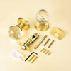 Picture of CLCTK Glass Door Knobs Interior with Lock, Privacy Bathroom Bedroom Door Knobs, Satin Brass