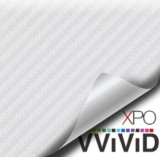 Picture of VViViD XPO White Carbon Fiber Car Wrap Vinyl Roll with Air Release Technology (5ft x 5ft)