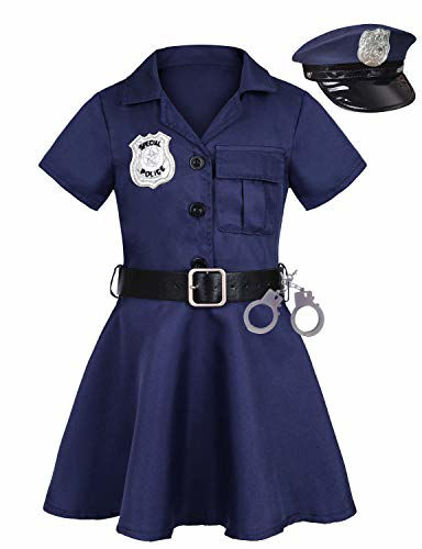 Picture of Getyothtop Girls Police Officer Costume Halloween Cosplay Costume (5-6 Years)