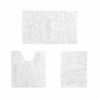 Picture of HOMEIDEAS 3 Pieces Bathroom Rugs Set Ultra Soft Non Slip and Absorbent Chenille Bath Rug, White Bathroom Rugs Plush Bath Mats for Tub, Shower, Bathroom