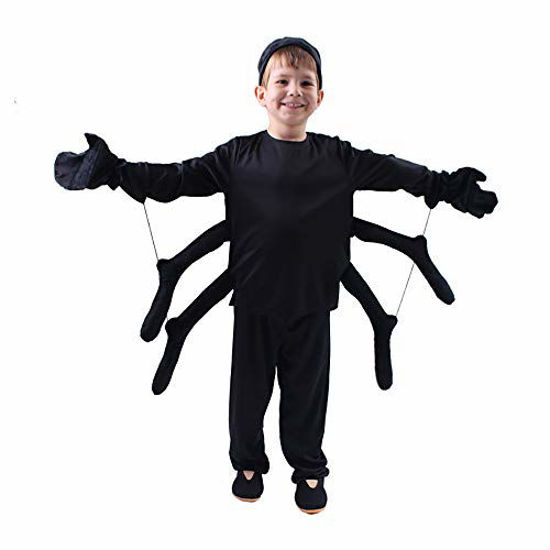 Picture of Spider Costume for Kids, Perfect for Halloween, Animal Dress up Party, Black(M/5-7Y)