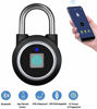 Picture of Fingerprint Padlock, Bluetooth Lock, Mobile APP, MEGAFEIS Smart Padlock with Keyless Biometric, Water Resistant, Suitable for Gym, Sports, Bike, School, Fence and Storage(Black)