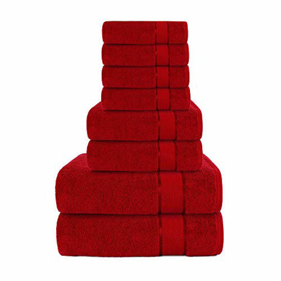 CRAFTBERRY - Bath Towels Set-100% Cotton- 2 Bath Towels, 2 Hand Towels & 2  Washcloths- Large, Quick Dry, Absorbent, Plush, Soft- Home, Shower Towels 