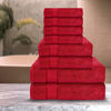 Picture of Bath Towels Set-100% Cotton-2 Bath Towels, 2 Hand Towels & 4 Washcloths-Large, Quick Dry, Absorbent, Soft & Plush-Home, Gym, Spa, Yoga, Hotel, Pool, Shower Towels -8 Piece Luxury Bathroom Towels-Red