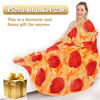 Picture of Jorbest Burritos Blanket, Pizza Blanket for Adults and Kids, Double Sided Funny Food Throw Blanket for Everyone, Novelty Gifts for Teens, 285 GSM Soft Flannel Taco Blanket, 60 inches Red