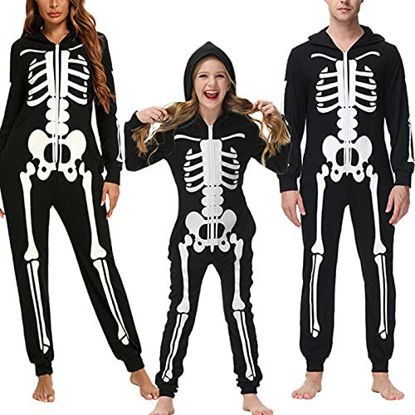 Picture of Halloween Cosplay Costume Family Matching Hoodies Romper Night Club Party Jumpsuit Top (Black,Kids 5-6T)