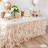 Picture of Bluekate Champagne Gold Table Skirt. 9ft Table Skirt with Double Layer Organza! Wedding Decorations Rustic Theme, Graduation, Gold Party Decorations. Tutu Table Skirts for Rectangle Tables 9ft