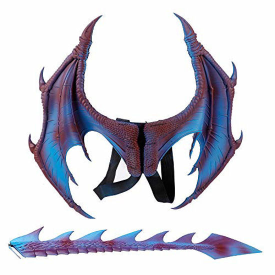 Picture of Himine Dragon Wings Props Cosplay Wing with Tail (Blue)