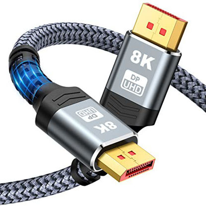 Picture of VESA Certified DisplayPort Cable 1.4, Capshi 8K DP Cable 20 FT (8K@60Hz, 4K@144Hz, 1080P@240Hz) HBR3 Support 32.4Gbps, HDCP 2.2, HDR10 FreeSync G-Sync for Gaming Monitor 3090 Graphics PC (Grey)