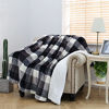 Picture of SOCHOW Buffalo Plaid Sherpa Fleece Throw Blanket, Double-Sided Checkered Super Soft Luxurious Bedding Blanket 60 x 80 inches, Black/White