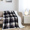 Picture of SOCHOW Buffalo Plaid Sherpa Fleece Throw Blanket, Double-Sided Checkered Super Soft Luxurious Bedding Blanket 60 x 80 inches, Black/White