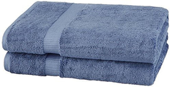 GetUSCart Amazon Brand Pinzon Organic Cotton Bath Sheet Towel Set of 2 Indigo Blue