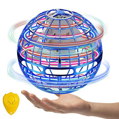 Picture of Flying Ball Toys Nebula Orb Toy with RGB LED Light Hover 360° Spinner Soaring Orb Ball Hand Controlled Mini Drone Globe Shape Spinning Toy Gifts for Kids Adults Outdoor Indoor