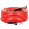 Picture of Hromee 1/4-Inch x 100 Feet Polyurethane Air Hose with Bend Restrictors PU Compressor Hose with 1/4" Industrial Quick Coupler and Plug Kit, Red