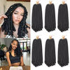 Picture of Xtrend 16 Inch 6 Packs Spring Twist Crochet Braids Hair For Butterfly Faux Locks Short Crochet Hair Synthetic Braiding Hair Extensions For Black Woman Fashion Fluffy Twist Hair (1B#)