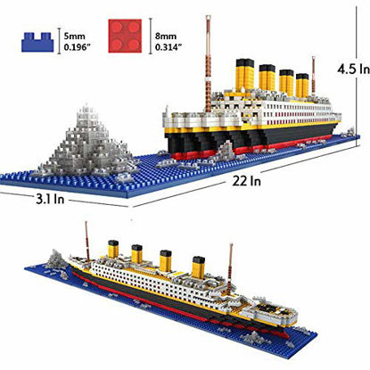 Picture of dOvOb Micro Mini Blocks Titanic Model Building Set with 2 Figure, 1872 Piece Mini Bricks Toy, Gift for Adults and Kids