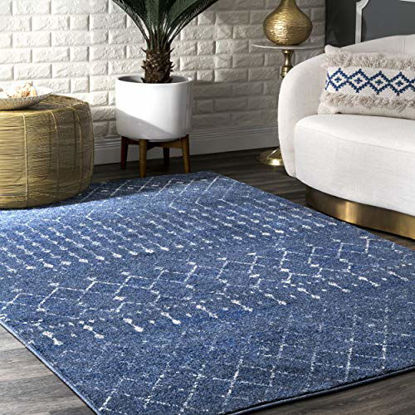Picture of nuLOOM Moroccan Blythe Area Rug, 4' Square, Dark Blue