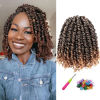 Picture of 8 Packs Passion Twist Hair 10 Inch Pre-twisted Passion Twist Crochet Hair Pre-looped Crochet Braids for Black Women Passion Twists Braiding Hair Synthetic Hair Extensions (12Strands/Pack; T1B/30#)