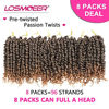 Picture of 8 Packs Passion Twist Hair 10 Inch Pre-twisted Passion Twist Crochet Hair Pre-looped Crochet Braids for Black Women Passion Twists Braiding Hair Synthetic Hair Extensions (12Strands/Pack; T1B/30#)