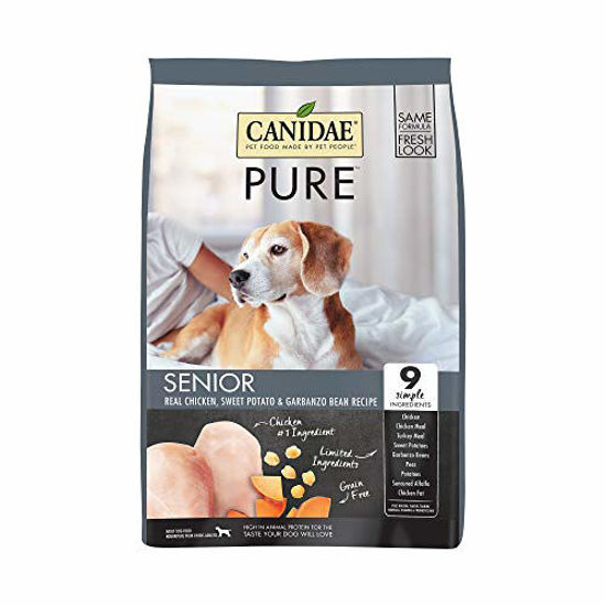 Picture of Canidae PURE Limited Ingredient Premium Senior Dry Dog Food, Chicken, Sweet Potato and Garbanzo Bean Recipe, 12 Pounds, Grain Free